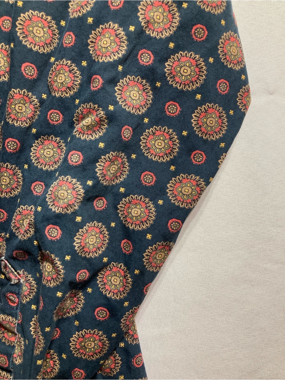 B. D. Baggies Navy and Rust Medallion Print Button-Down Shirt - Picture 2 of 5